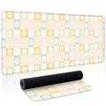 Cute Checkered Mouse Pad Large Desk Mat Extended Keyboard XL Mouse Pad Kawaii Mousepad with Non-Slip Base and Stitched Edge Daisy Mouse Mat Desk Pad 31.5 x 11.8 in Mouse Pads for Desk Home Office - color: Colorful Daisy Checkered