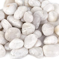 DomeStar 2.7lb White Rocks for Landscaping, White Garden Rocks Polished Pebbles Garden Stones, Pebbles for Indoor, Walkways, Yard, Plants, Aquarium Fish Tank,Vase Filler Decor