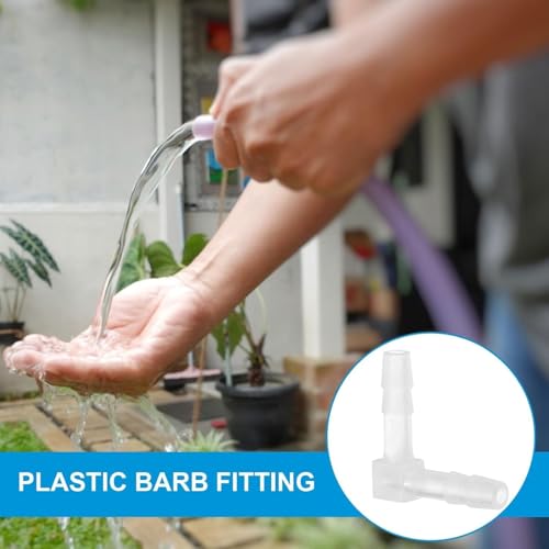 10Pcs 90 Degree Elbow Fitting, Plastic Barbed Hose Adapter for 8mm Tubing, L Shape Connector for Boat, Aquarium, Automotive, DIY Plumbing, Irrigation Systems - size: 8mm