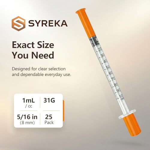 1ml 31G 5/16 Inch Syring, Lab Tools Supplies, Individual Package 25 Pack - size: 1ml-31G-5/16", style: 25 Pack