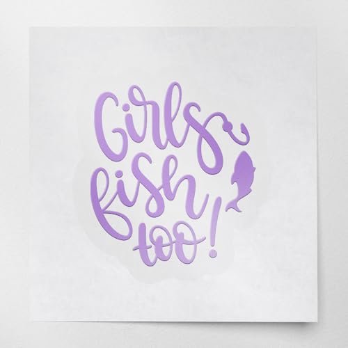 Decal Stickers of Girls Fish Too (Lavender Purple) (Set of 2) Premium Waterproof Decal Stickers for Laptop Phone Accessory Helmet Car Window Mug Tuber Cup Door Wall Decoration - BICVER1c33530LA0124 - color: Lavender Purple, size: 2.8'' x 3.1''