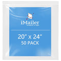 iMailer- 20" x 24" 50 Pack- 2 Mil Resealable Zip Bags- Clear Plastic Bags with Zip Top Lock for Storage, Organizing, Crafts, Travel - size: 20" x 24" 50 Pack