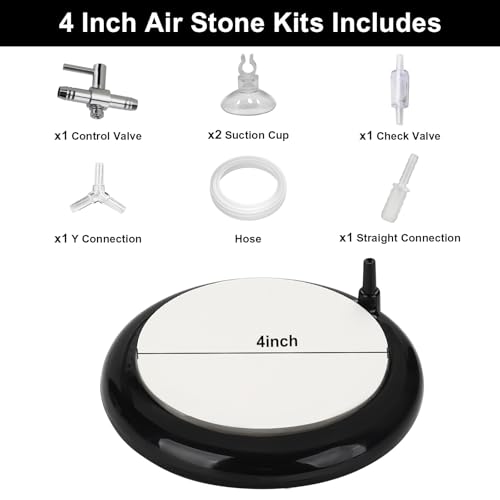hygger Aquarium Air Stone, Bubble Stone Fish Tank Oxygen Ultra Silent Deep Dissolving Oxygen Diffuser Kit for Aquarium Fish Tank and Hydroponic