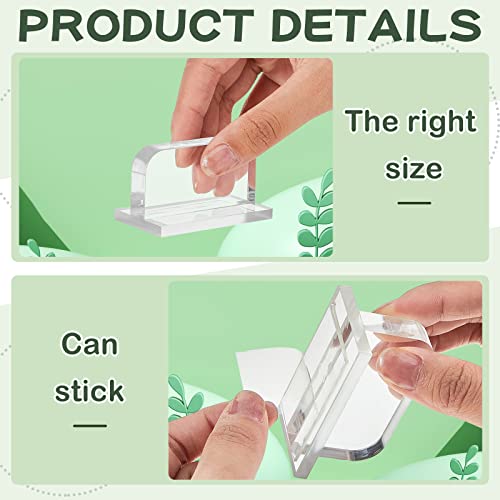 Qunclay 4 Pcs Aquarium Lid Handles Acrylic Fish Tank Cover Handles Adhesive Tank Lid Replacement Handle for Aquarium Fish Tank Lid, 2.36 x 1.38 Inch (Transparent) - color: Transparent