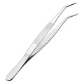 uxcell 8-Inch Stainless Steel Tweezers with Curved Pointed Serrated Tip Daily Garden Tool - size: 8-Inch