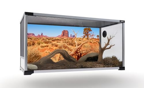72X24 Inch Withered Tree & Rock Desert Terrarium Backdrop - Arid Sandstone Habitat Background Durable Polyester Reptile Tank Decor for Dry Climate Species - size: 72X24in