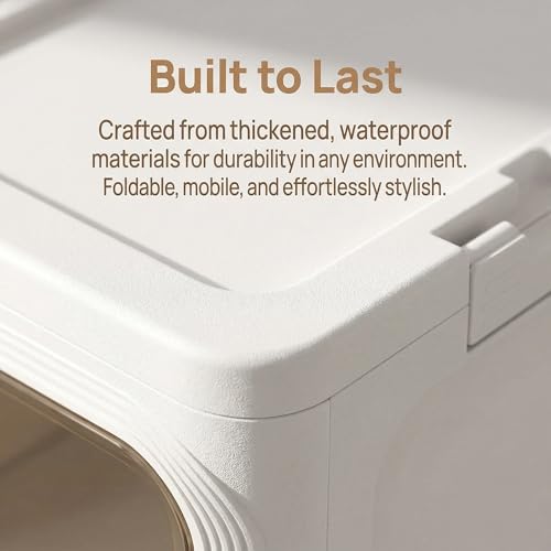 KHNR 4-Tiers Slim Bathroom Storage Cabinet, Foldable Storage Cabinets,Narrow Bathroom Storage,Movable Bathroom Storage Organizer for Small Spaces,Bathroom,Kitchen,Laundry,Cream White - color: Cream White, size: 4-Tiers