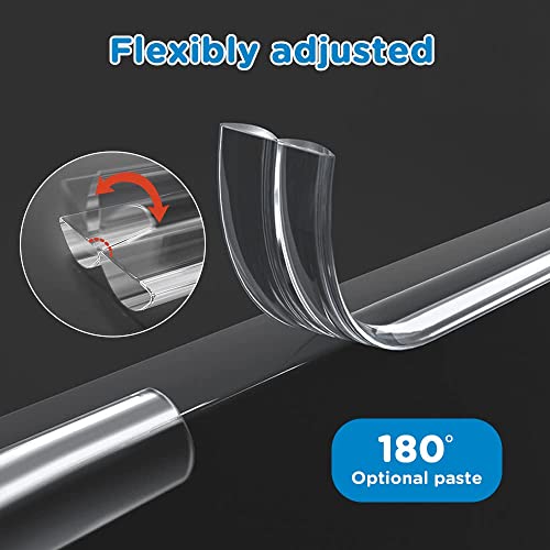 Baby Proofing, 0.6in Edge Protector Strip Clear, Thickened Silicone Soft Corner Protectors with Upgraded Pre-Taped Strong Adhesive, 13.1ft Edge Protectors for Cabinets, Tables, Drawers - color: Red-transparent, size: 15MM*4M