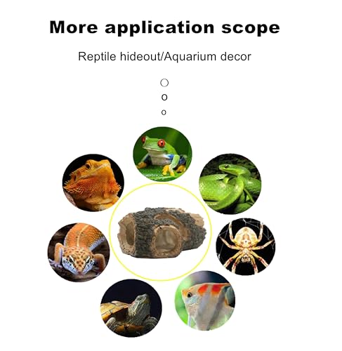 Beard Dragon,Lizard and Reptile Hide,Fish Tank Accessories Hides,Aquarium Decor for Betta Fish,Shrimp,Hermit Crabs,Spiders,Mice,Leopard Geckos,Toads and Frogs (Brown, m)