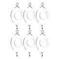WGV Hanging Terrarium, Width 3.5", Height 7", Oblong, Double Hook, DIY Air Succulent Planter, Clear Glass Vase Orb, Candle Holder for Windowsill Outdoor Garden Decor, 6 Pieces Bulk - size: 7" Oblong Double Hook
