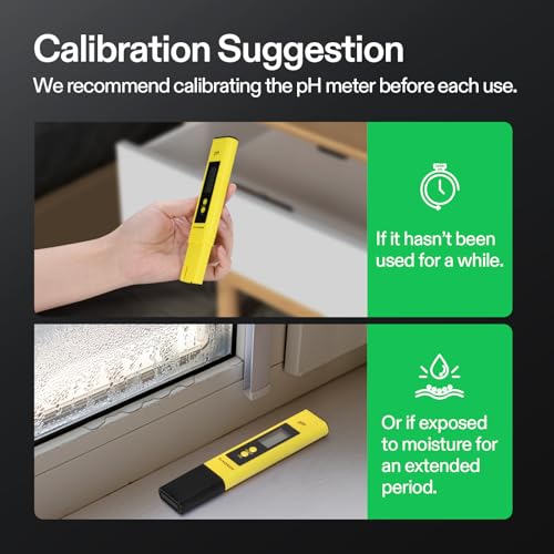 VIVOSUN Digital pH Meter, 0.01pH High Accuracy Pen Type pH Tester for Hydroponics, Household Drinking, Pool and Aquarium, Yellow, UL Certified - color: Yellow