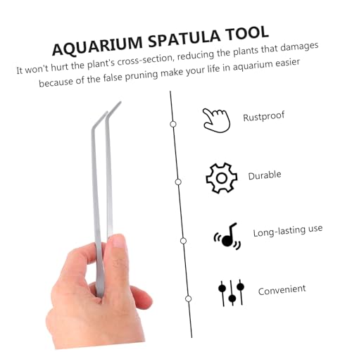 Kisangel 1set Aquascaping Tools for Aquarium Water Plants Scissors Tweezers Spatula Fish Tank Cleaning and Planting and Easy to Use
