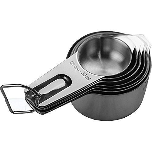 7 Piece Professional Grade Stainless Steel Measuring Cups Set By i Kito