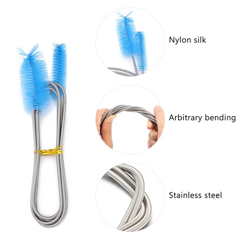 7pcs Fish Tank Cleaning Brushes Kit Beta Fish Aquarium U-Shape Brush Extra Long Filter Nylon Tube Flexible Hose Tank Cleaning Tools for Acrylic Fishes Tanks Kitchen Glasses Drinking Straws