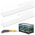 Sieral Aquarium Polycarbonate Canopy Set 35.13 x 17.13 x 0.12 Inch for 50/65/84 Gallon Without Center Brace Aquariums Cover Fish Tank Lid with a Hook Knife, Clear - color: Clear, size: 36 x 18 Inch