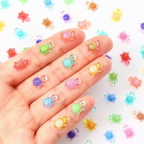 200 PCS Mini Resin Turtle, Miniature Resin Turtles, Tiny Turtle Animals for Dollhouse, Aquarium, Cake Decorations, Fairy Garden Landscape