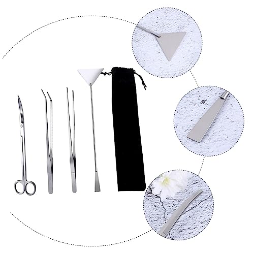 HANABASS 1set Aquarium Cleaning Tool Kit Stainless Steel Aquascaping Tools for Fish Tank Maintenance Set Storage Bag for Aquatic Plants and Gravel Care