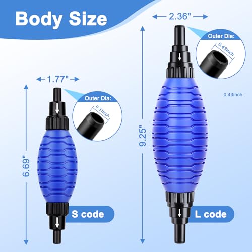 fishkeeper Siphon Ball Pump Head Replacement – 256GPH High Pressure Quick Start Vacuum Pump, Compatible with FK018 and Most Manual Aquarium Gravel Cleaners for Easy Water Change (Large) - size: Siphon Ball (Large)