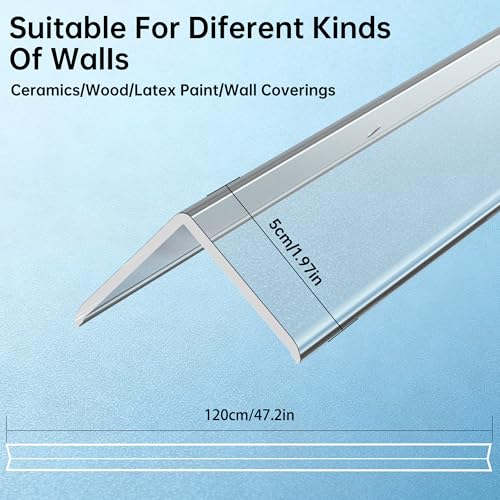 CHIDU Corner Guard, Pre-Drilled Clear Wall Corner Protector with Screws, L-Shaped Thickened Edge Protection for Sharp Wall, Door Frame, Table, Countertop - 2 PCS x 47.2" L x 1.97" W - size: 47.2" L x 1.97" W