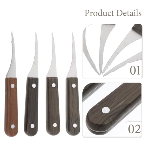 Garneck 4pcs Shrimp Peeler and Stainless Steel Fish Scaler Set with Serrated Edge, Ergonomic Seafood Deveiner Tool for Household Kitchen Cleaning and Fish Scale Removal Random Color