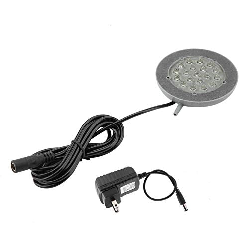 Aquarium Air Stone, 19 LEDs Round Bubble Generator Fish Bubble Light Air Pump Bubble Stone Lamp Colorful Fish Submersible Light Aquarium air Bubble Light
