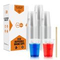 Turbo Bee Plastic Measuring Cups 8OZ,100 PACK Disposable Mixing Cups with 100 Mixing Sticks,Paint Graduated Measuring Tumblers for Epoxy Resin, Paint Mixing, Art DIY - size: 8oz-100pack