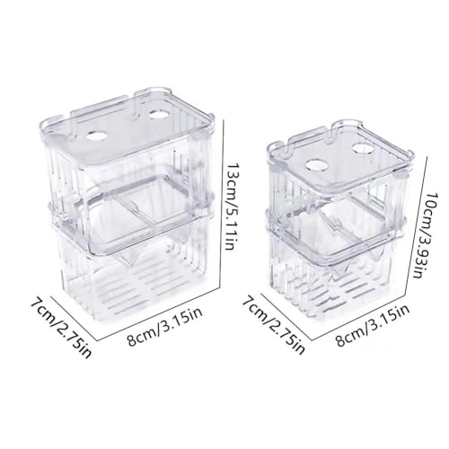 Aquarium Fish Breeder Box,Acrylic White Breeder Isolation Divider Hatching Boxes Accessory,Aquarium Acclimation Hatchery Incubator for Small Baby Fishes Shrimp Clownfish Guppy (L) - color: L