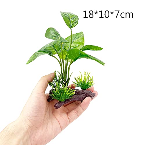 Fish Tank Decorations Aquarium Decoration 4inch Ornaments Accessories Betta Fish Rest Leaf Buddha (Type-B-Set-Buddha)