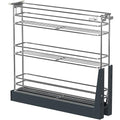 JOWBOOW 4 Inch Pull Out Spice Rack for 9 Inch Base Cabinet, Fully Assembled Heavy Duty 3-Tier Narrow Slide Out Organizer Anti-Wobble Wheels & Door Mount Kit, Bottom Mount - size: 4"W Bottom-Mount (Min 5" Opening)