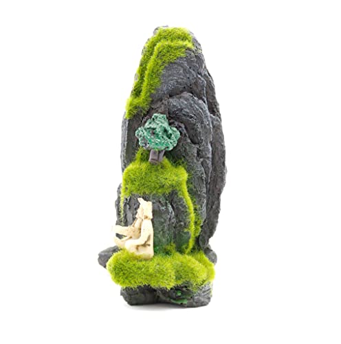 NW Wholesaler 6 Inch Mossy Mountain Fish Tank Decoration - Aquarium Fish Habitat Accessory for Freshwater and Salt Water Fish Tanks - style: Mudman Mountain