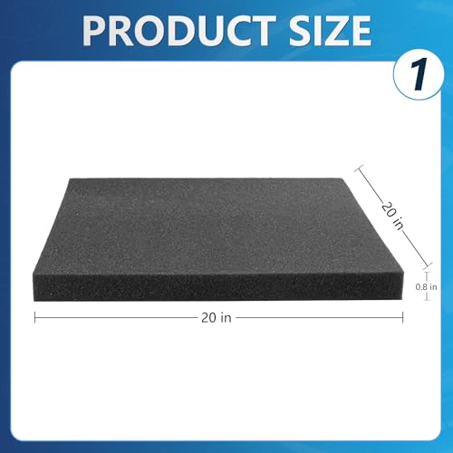 Aquarium Filter Sponge Pad, Filter Media Foam Sponge, Cut-to-Size Foam for Fish Tank (20" x 20" x 0.8", 50PPI) - size: 20" x 20" x 0.8" (50PPI)