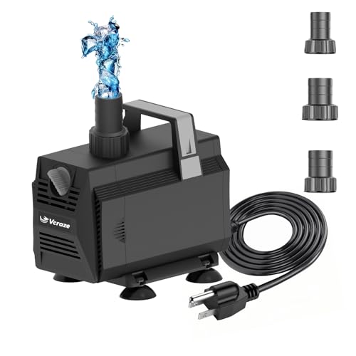 Submersible Water Pump 1200GPH/70W Fountain Pumps with Flow Control, Pond Pump Submersible Outdoor with 10ft 3-Core Power cable for Hydroponics, Aquarium, Waterfall, Statuary, Water feature - size: 1200GPH