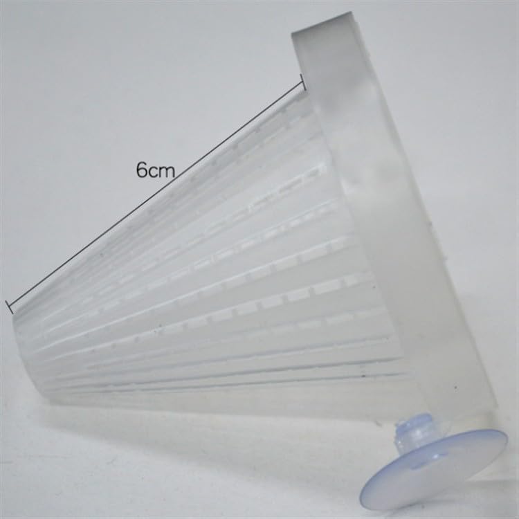 2PCS Plastic Bloodworm Feeding Cones with Suction Cup, Transparent Aquarium Nematode Feeder for Live Bait, 2.56 Inch Feeding Cup for Fish, Fish Tank Accessories