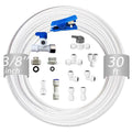 NSF 3/8" inch Water Line Tubing and Push to Connect Fittings for Reverse Osmosis Water Filter RO fittings (Feed water adapter Kits), 11 pcs connetors+30 feet 3/8" O.D. (9.5mm) water tubing. - style: 3/8"(13pcs+30feet)