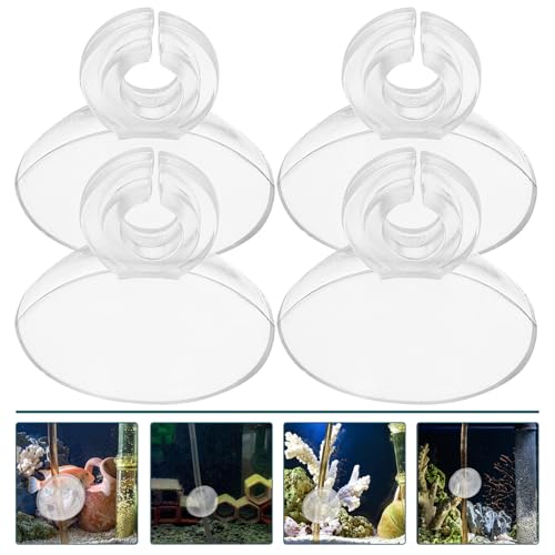 SHINEOFI 20pcs Aquarium Suction Cup Clips and Airline Tube Holders, Soft Flexible Suction Cups for Fish Tank Oxygen Tubing, Aquarium Air Pump Accessories for Stable Hose Fixing