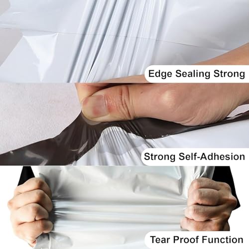 9527 Product Poly Mailers Envelopes Shipping Bags Self Sealing,10"x13", 500 Bags - color: White, size: 10"x13"|500Pcs