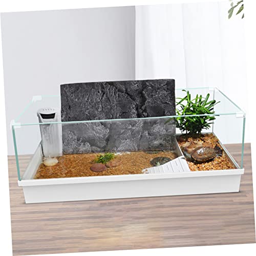 Mikikit 3D Reptile Tank Background Board Pu Material Turtle Habitat Decoration 17.7X11.8 Inch Aquarium Terrarium Wall Display