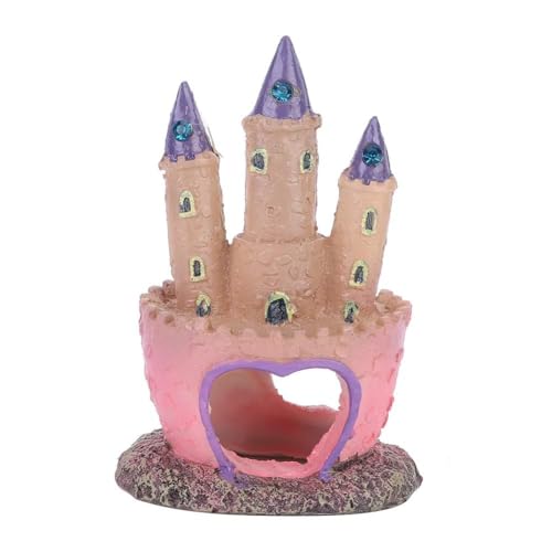 Castle Aquarium Decoration, Castle Fish Tank Decorations Girl Aquarium Decorations Princess House Castle Fish Tank Ornament Heart Castle Aquarium Ornament for Aquatic Pets to Breed Play and Rest