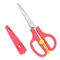 Food Shears Stainless Steel Baby Scissors Food Scissor with Plastic Cover for Toddlers, Preschool Training Kids Scissors(Red)