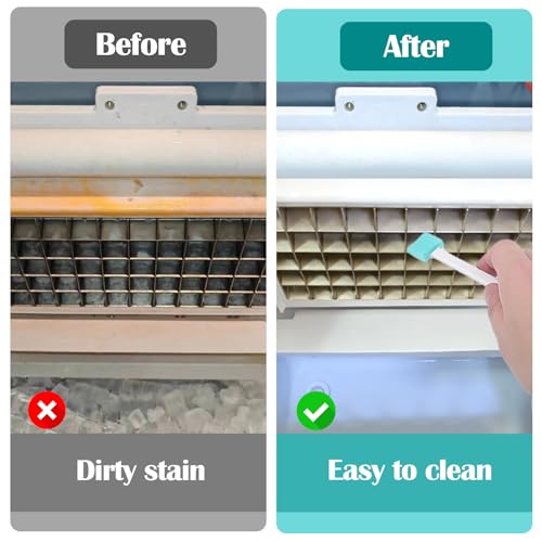 Palksky Ice Maker Cleaning Brush Set, Ice Machine Cleaning Tools - 2Pcs Drain Pipe Brush Nylon Bristles with 8Pcs Crevice Cleaning Brush - color: A