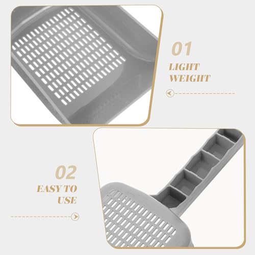 NUOBESTY Fish Tank Sand Scoop with Drainage Holes, Gray Aquarium Gravel Shovel for Sediment Cleaning, Portable Fish Tank Cleaning Tool for Aquarium Maintenance