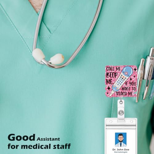 Funny Badges Reel Retractable Clip, Call Me ID Clip Name Tag Card Badge Holder for EER ICU Nurse RN MD Physician Assistant, Nursing Graduation Gifts - color: Call Me