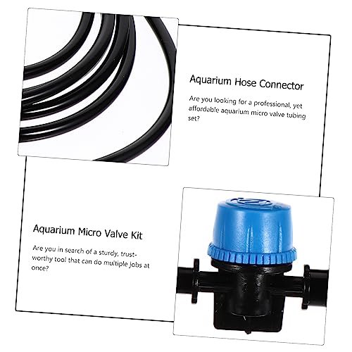 BESPORTBLE Adjustable Aquarium Micro Water Control Hose Set Soft Silicone Tubing with Connectors for Fish Tanks Includes Black Hose Caps Safe for