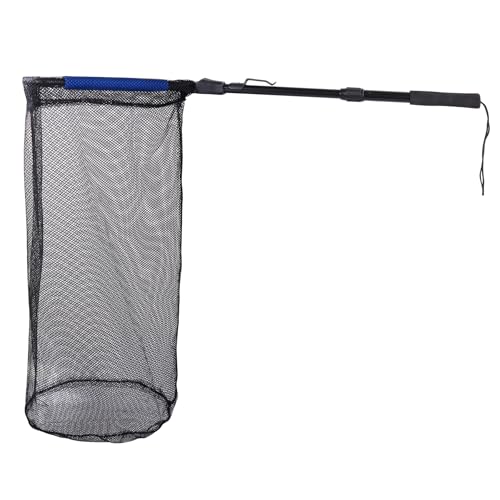 RESTCLOUD Fishing Landing Net with Telescoping Pole Handle, Fishing net Freshwater for Kids Men Women, Extend to 40-63 Inches - style: O: Aluminum Handle With Deep Net and Small Mesh, 35.4" Full