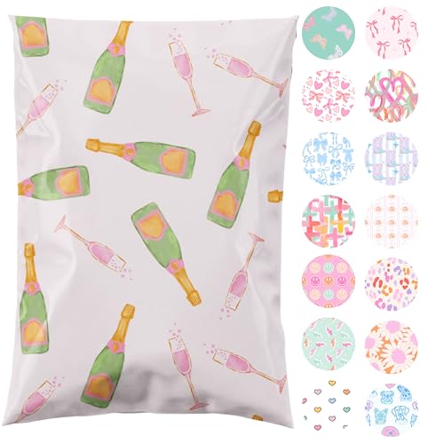 Pretty Package Store 6x9 Designer Poly Mailer 100 Pack Heavy Duty Waterproof Self Seal Shipping Bags for Small Business Large Mailing Envelopes Bulk Tear Resistant Packaging Pink Champagne - color: Champagne, size: 6x9