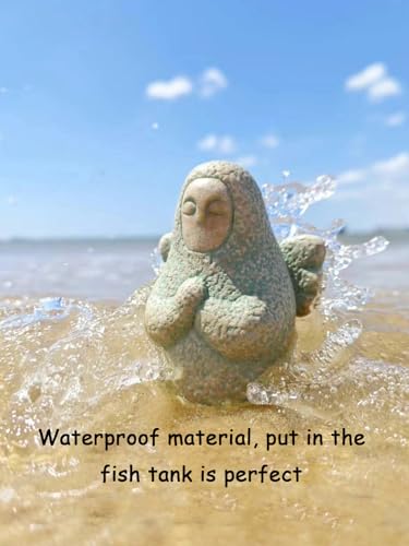 3.54in Praying Angel Statue, Goddess Hylia Statue, Resin Statue Fish Tank Decoration, Desk Game Room Decoration, Zelda Figure, Zelda Gift（Three Small Apples）