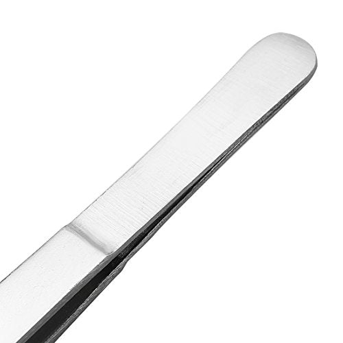 uxcell 2 Pcs 180mm(Approx 7.09") Stainless Steel Straight Blunt Tweezers with Serrated Tip Daily Garden Tool