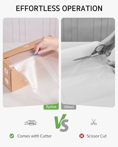Syntus 11" x 150' Vacuum Sealer Bags for Food with Cutter, Vacuum Sealer Bags Roll Keeper BPA-free Heavy-duty Commercial Grade for Food Storage, Meal Prep and Sous Vide - size: 11" x 150'