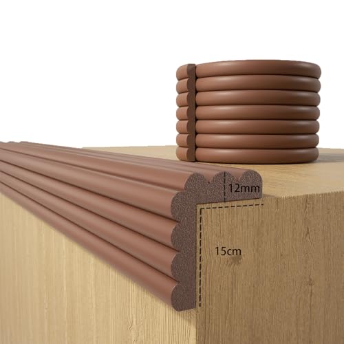 Baby Proofing Wall Corner Protector,Edge Guard Corner Protector,6.56ft Thinken Soft Corner Protectors Pre-Taped Soft Rubber Foam Edge Cushion for Furniture (Coffee Brown, 6.56Ft x 5.9" W x 0.47" Th) - color: Coffee Brown, size: 6.56Ft x 5.9"W x 0.47"Th