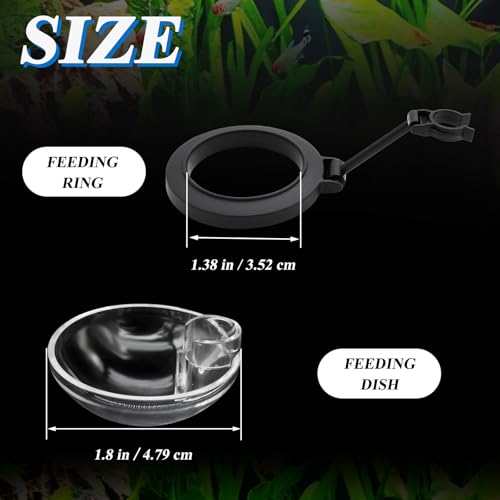 Aquarium Fish Shrimp Feeding Dish Set, Shrimp Feeding Dish Set, Transparent Shrimp Feeding Adjustable Tube with Feeding Ring, Cleaning Brush for Fish Tank and Preventing Food Scattering (Small) - size: Small